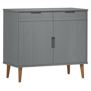 vidaXL Sideboard MOLDE Grey 90x40x80 cm Solid Wood Pine