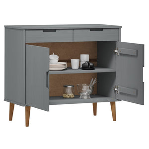 vidaXL Sideboard MOLDE Grey 90x40x80 cm Solid Wood Pine