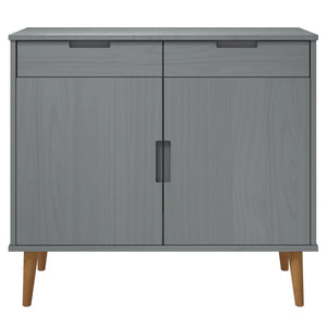 vidaXL Sideboard MOLDE Grey 90x40x80 cm Solid Wood Pine