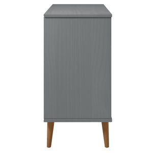 vidaXL Sideboard MOLDE Grey 90x40x80 cm Solid Wood Pine