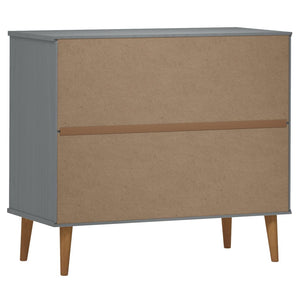 vidaXL Sideboard MOLDE Grey 90x40x80 cm Solid Wood Pine