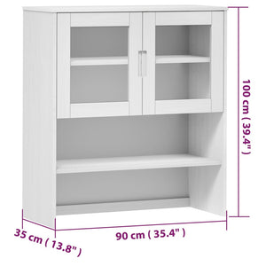 vidaXL Top for Highboard MOLDE White 90x35x100 cm Solid Wood Pine