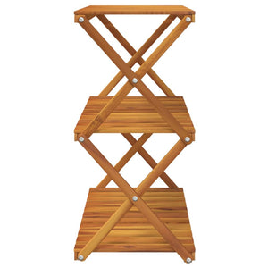 vidaXL 3-Tier Folding Shelf Brown 70x31x63 cm Solid Wood Acacia