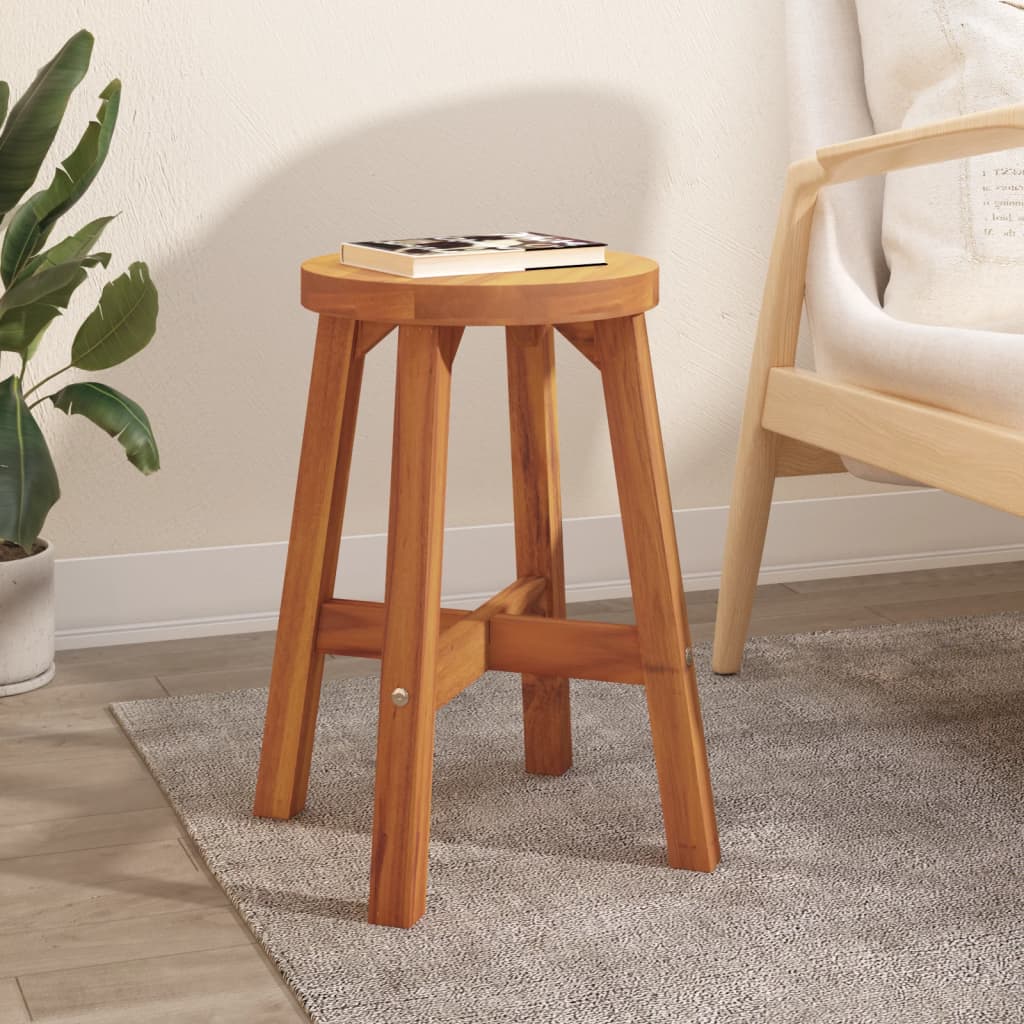 vidaXL Stool Brown 38x38x45 cm Round Solid Wood Acacia