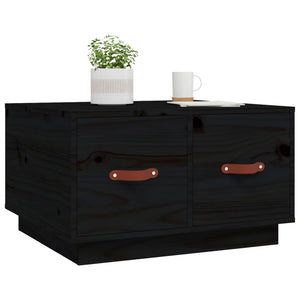 vidaXL Coffee Table Black 60x53x35 cm Solid Wood Pine