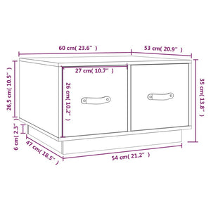 vidaXL Coffee Table Black 60x53x35 cm Solid Wood Pine