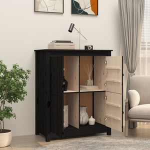 vidaXL Sideboard Black 83x41.5x100 cm Solid Wood Pine