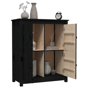 vidaXL Sideboard Black 83x41.5x100 cm Solid Wood Pine