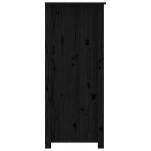 vidaXL Sideboard Black 83x41.5x100 cm Solid Wood Pine