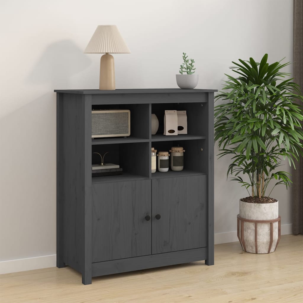 vidaXL Sideboard Grey 83x41.5x100 cm Solid Wood Pine