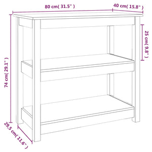 vidaXL Console Table White 80x40x74 cm Solid Wood Pine