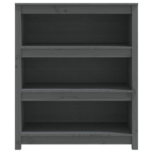 vidaXL Book Cabinet Grey 80x35x97 cm Solid Wood Pine