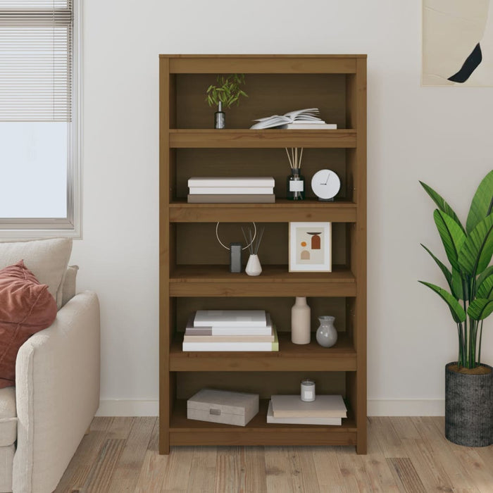 vidaXL Book Cabinet Honey Brown 80x35x154 cm Solid Wood Pine