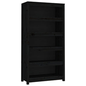 vidaXL Book Cabinet Black 80x35x154 cm Solid Wood Pine