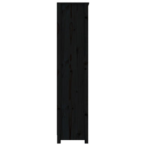 vidaXL Book Cabinet Black 80x35x154 cm Solid Wood Pine