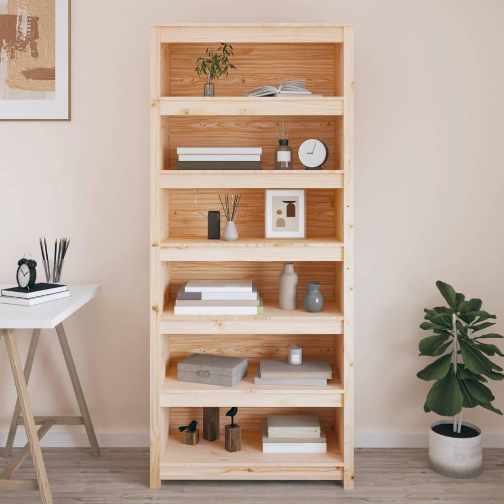 vidaXL Book Cabinet 80x35x183 cm Solid Wood Pine