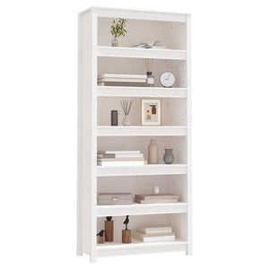 vidaXL Book Cabinet White 80x35x183 cm Solid Wood Pine