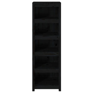 vidaXL Book Cabinet Black 50x35x154 cm Solid Wood Pine