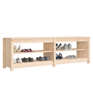 vidaXL Shoe Bench 160x36.5x50 cm Solid Wood Pine