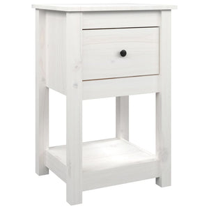 vidaXL Bedside Cabinet White 40x35x61.5 cm Solid Wood Pine