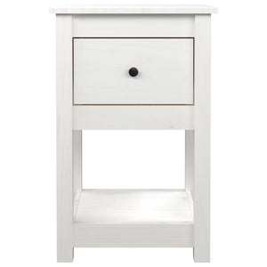 vidaXL Bedside Cabinet White 40x35x61.5 cm Solid Wood Pine