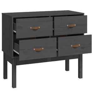 vidaXL Console Cabinet Grey 90x40x78 cm Solid Wood Pine