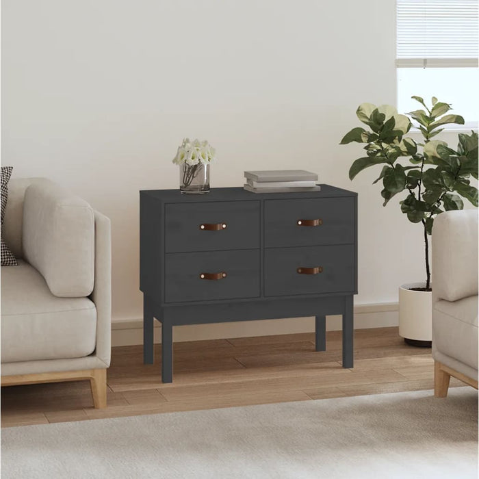 vidaXL Console Cabinet Grey 90x40x78 cm Solid Wood Pine