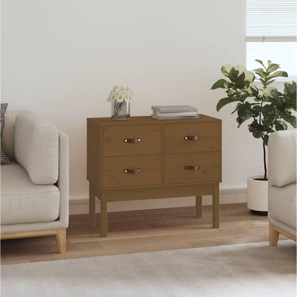 vidaXL Console Cabinet Honey Brown 90x40x78 cm Solid Wood Pine