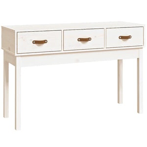 vidaXL Console Table White 114x40x75 cm Solid Wood Pine