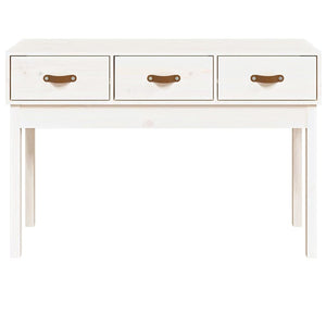 vidaXL Console Table White 114x40x75 cm Solid Wood Pine