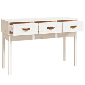 vidaXL Console Table White 114x40x75 cm Solid Wood Pine