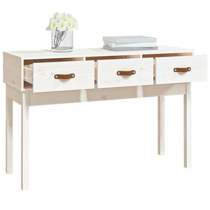 vidaXL Console Table White 114x40x75 cm Solid Wood Pine