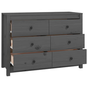 vidaXL Side Cabinet Grey 100x40x72 cm Solid Wood Pine