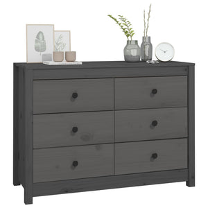 vidaXL Side Cabinet Grey 100x40x72 cm Solid Wood Pine