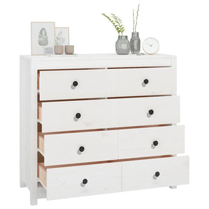 vidaXL Side Cabinet White 100x40x90 cm Solid Wood Pine