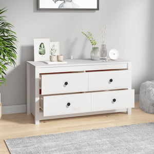 vidaXL Side Cabinet White 100x40x54 cm Solid Wood Pine