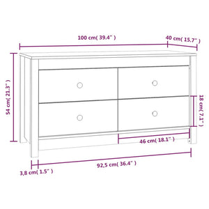 vidaXL Side Cabinet White 100x40x54 cm Solid Wood Pine