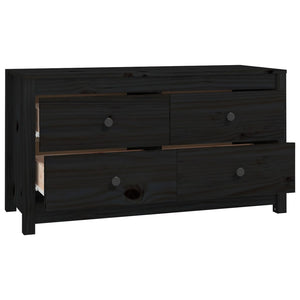 vidaXL Side Cabinet Black 100x40x54 cm Solid Wood Pine