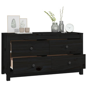 vidaXL Side Cabinet Black 100x40x54 cm Solid Wood Pine