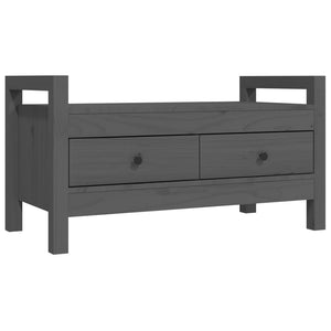 vidaXL Hall Bench Grey 80x40x43 cm Solid Wood Pine