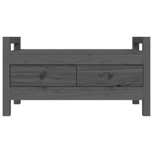 vidaXL Hall Bench Grey 80x40x43 cm Solid Wood Pine