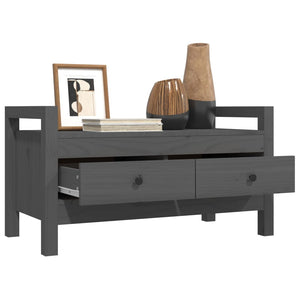 vidaXL Hall Bench Grey 80x40x43 cm Solid Wood Pine