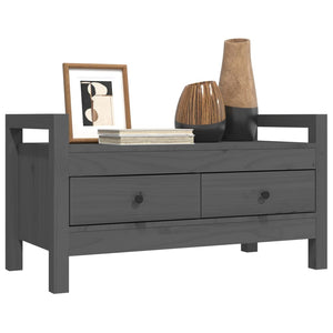 vidaXL Hall Bench Grey 80x40x43 cm Solid Wood Pine