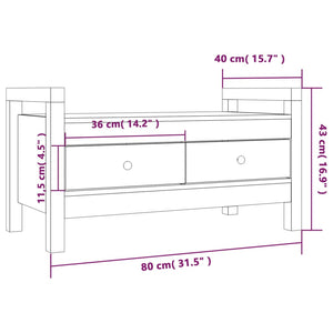 vidaXL Hall Bench Grey 80x40x43 cm Solid Wood Pine