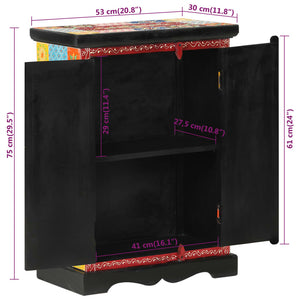 vidaXL Hand Painted Sideboard with Doors 53x30x75 cm Solid Wood Mango