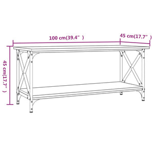 vidaXL Coffee Table Sonoma Oak 100x45x45 cm Engineered Wood and Iron