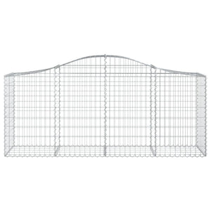 vidaXL Arched Gabion Baskets 2 pcs 200x50x80/100 cm Galvanised Iron