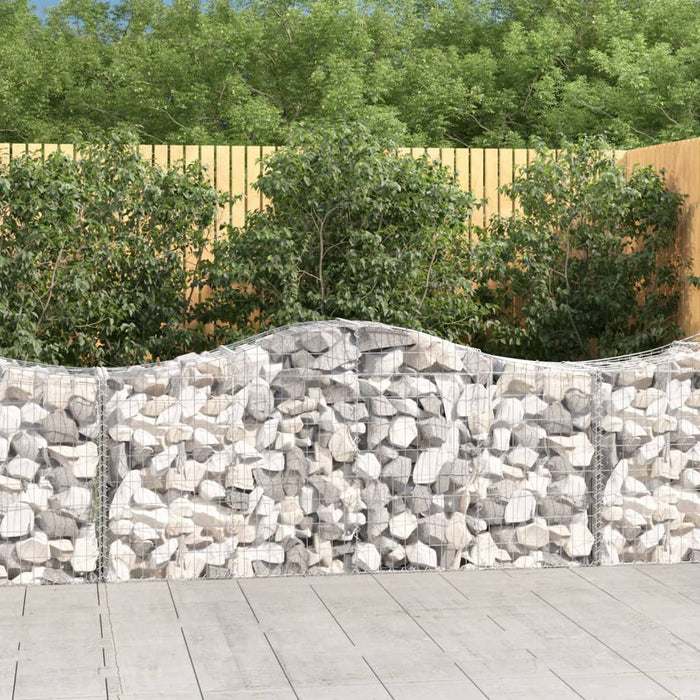 vidaXL Arched Gabion Baskets 2 pcs 200x50x80/100 cm Galvanised Iron