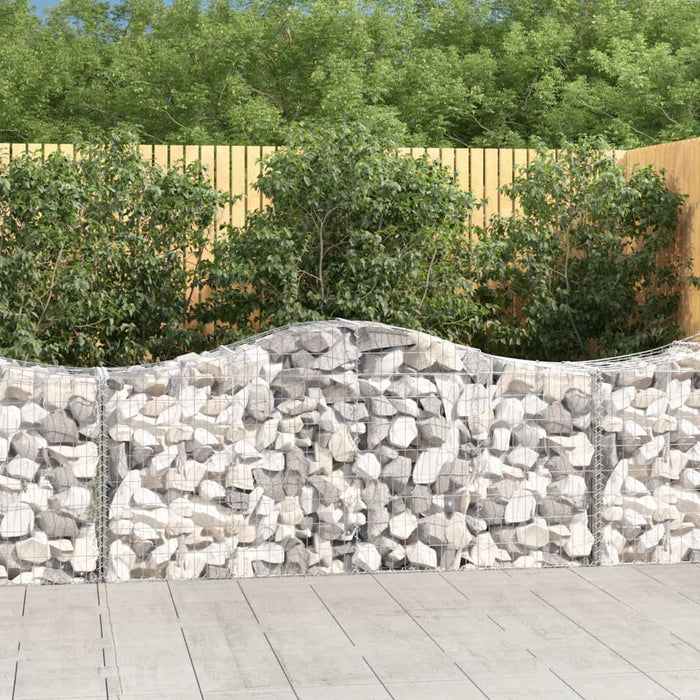 vidaXL Arched Gabion Baskets 8 pcs 200x50x80/100 cm Galvanised Iron