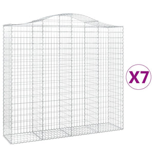 vidaXL Arched Gabion Baskets 7 pcs 200x50x180/200 cm Galvanised Iron